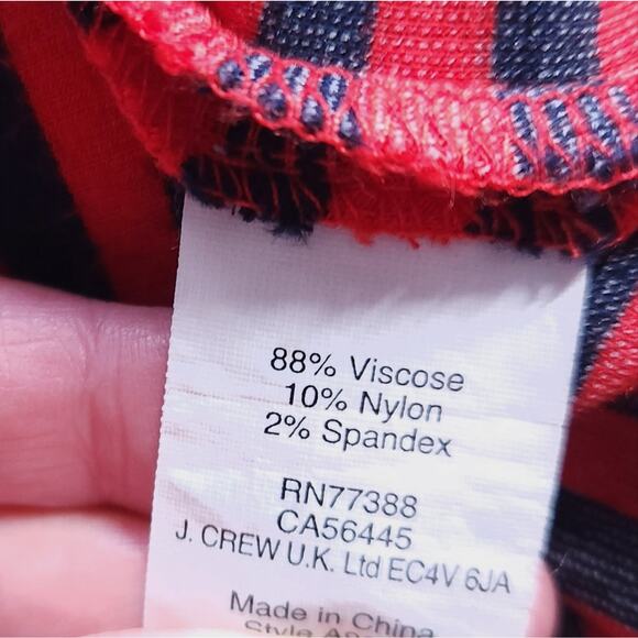 J.Crew Factory Stripe Dress Size Small Red Black Sleeveless Dress with Stretch - Picture 5 of 5